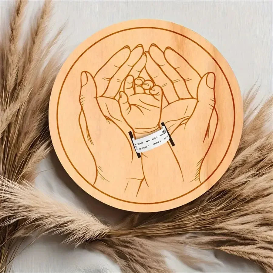 Baby Birth Wristband Wooden Holder