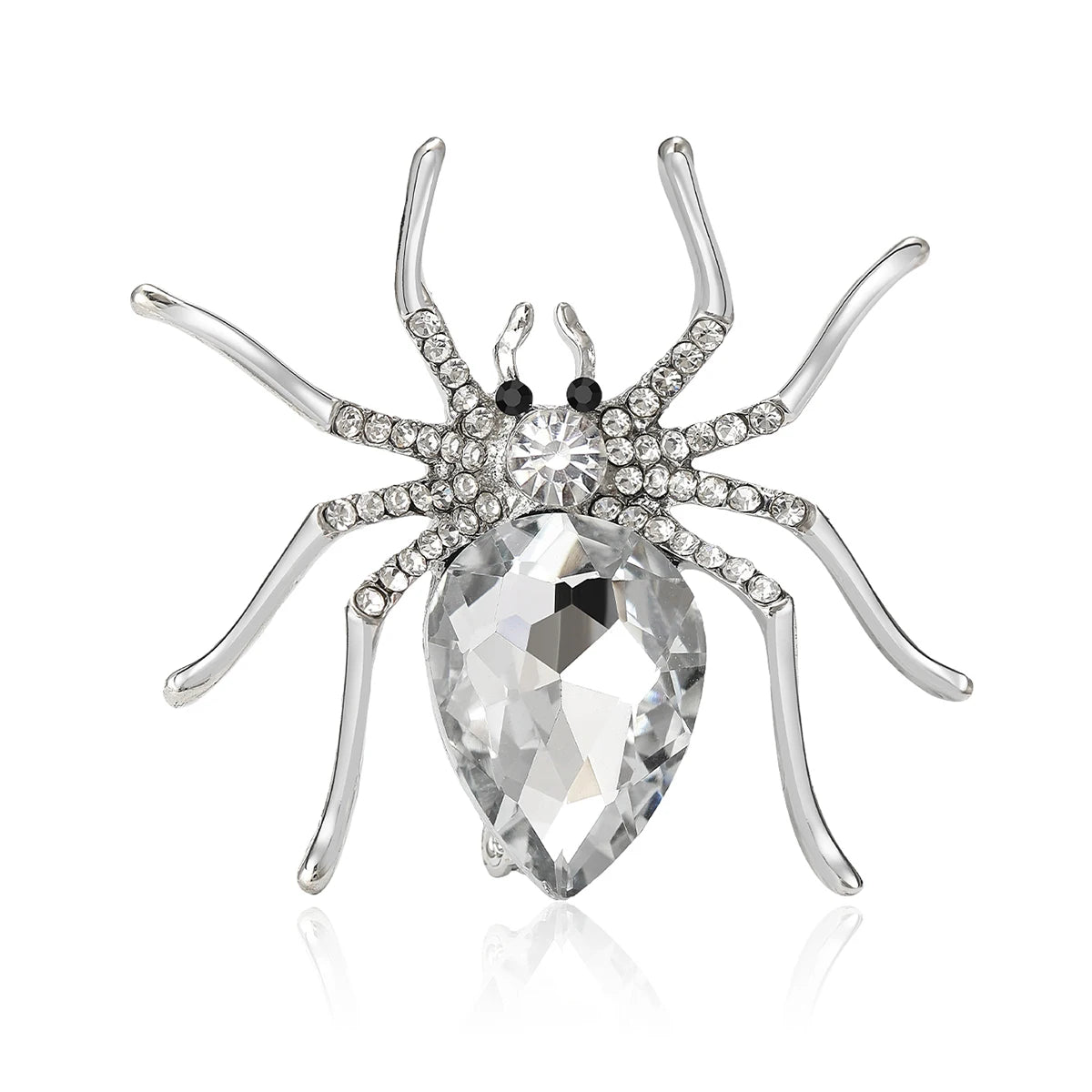 Halloween Rhinestone Spider Brooche