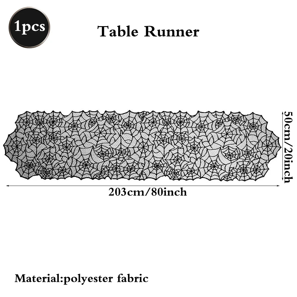 Halloween Home Party Decoration Spider Web Table Runner