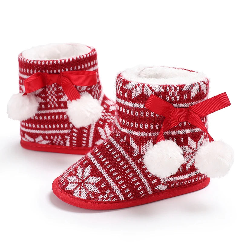 Warm and Stylish Baby First Christmas Anti-Slippery Shoes- Gift for a Baby