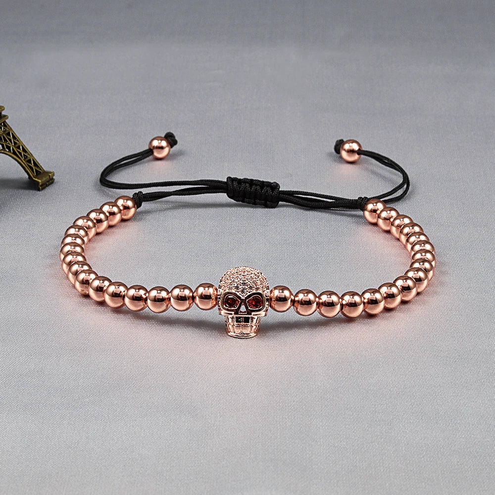 Beads Bracelet with Skeleton, Skull Head Wrist Jewelry