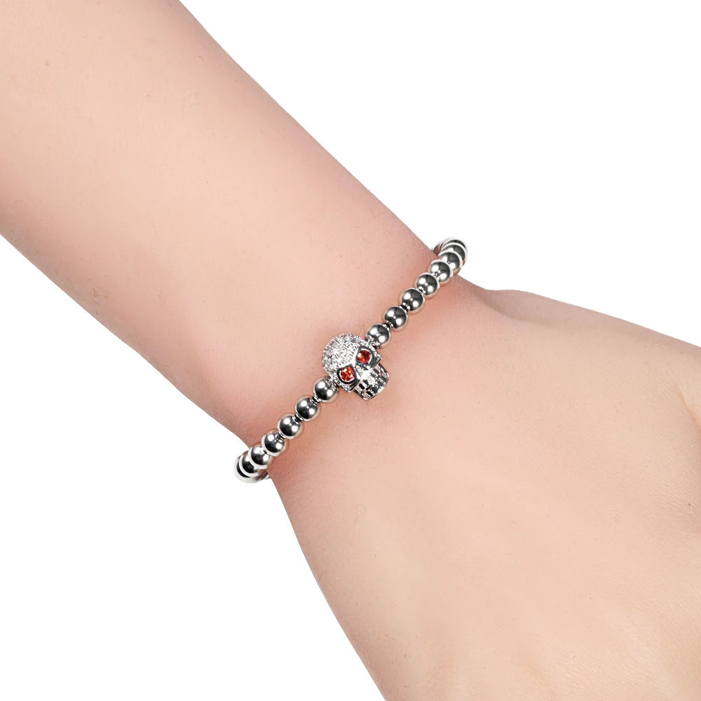 Beads Bracelet with Skeleton, Skull Head Wrist Jewelry