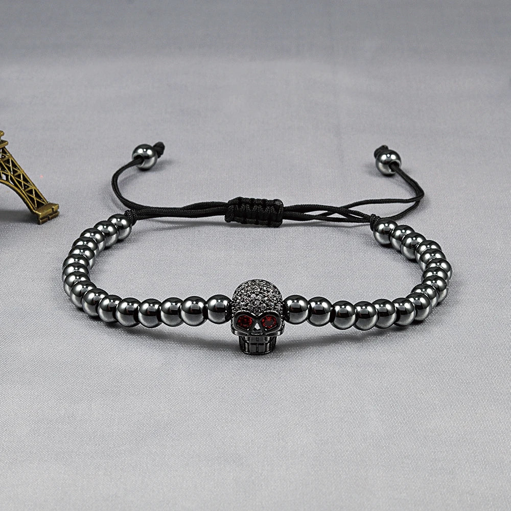 Beads Bracelet with Skeleton, Skull Head Wrist Jewelry