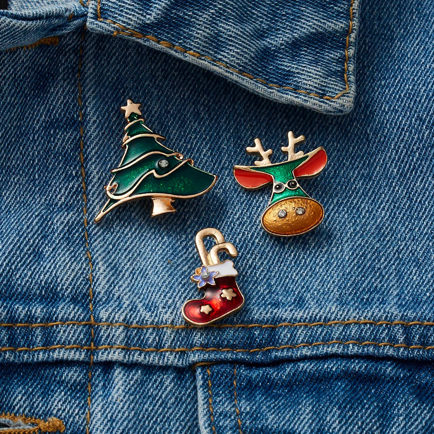 Christmas Small Brooches Set for Gifts