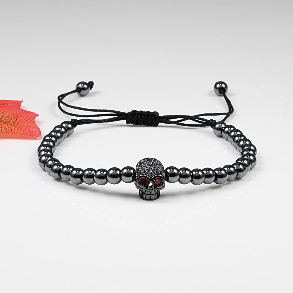 Beads Bracelet with Skeleton, Skull Head Wrist Jewelry