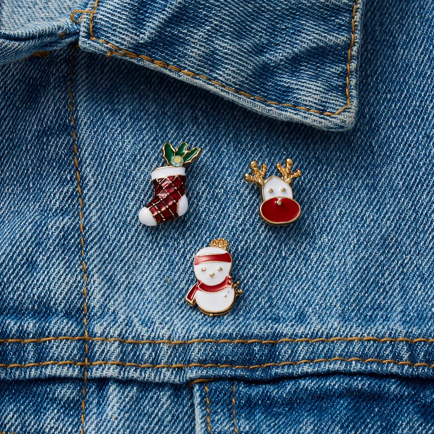 Christmas Small Brooches Set for Gifts
