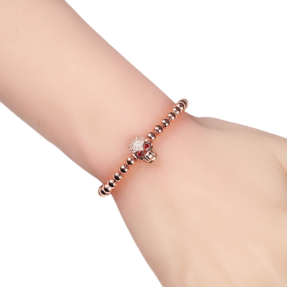 Beads Bracelet with Skeleton, Skull Head Wrist Jewelry