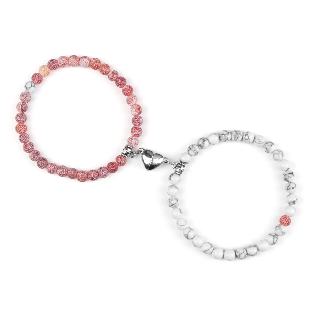 Pink and white bracelets set for Christmas