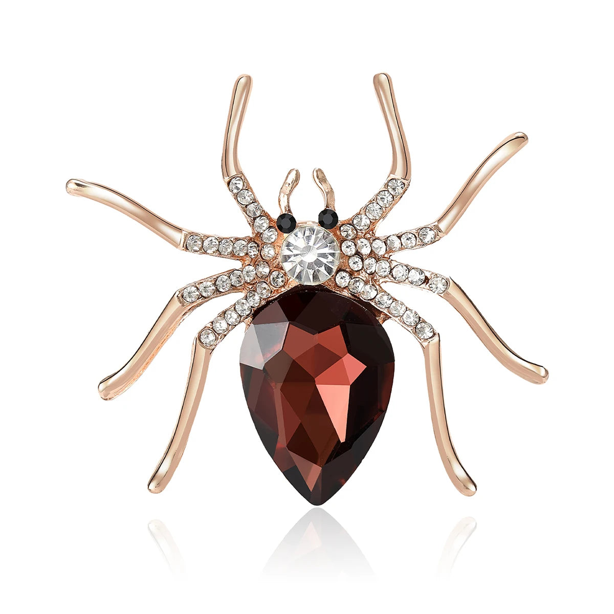 Halloween Rhinestone Spider Brooche