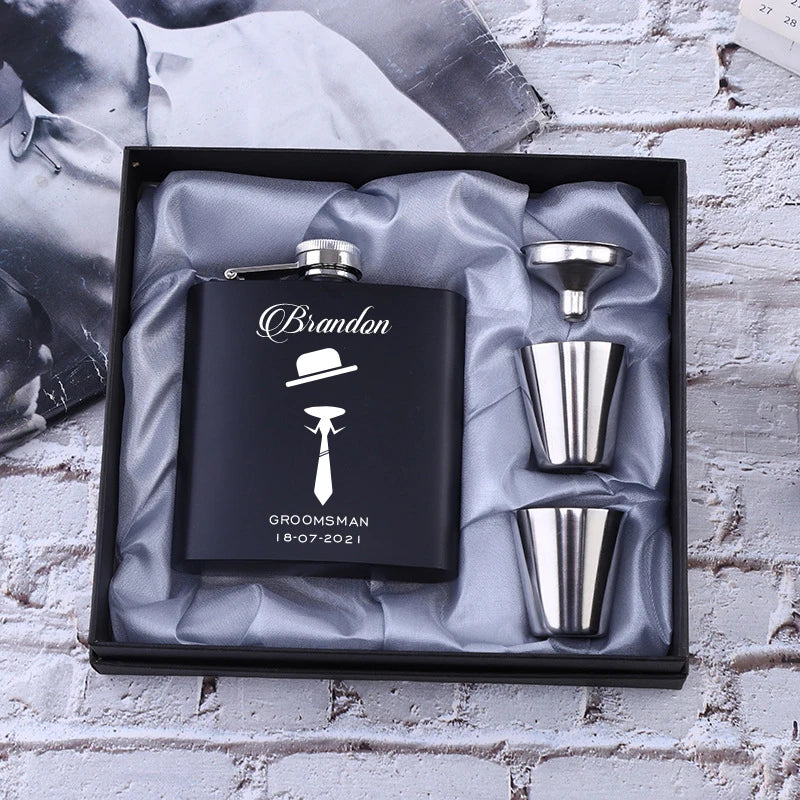 Personalized Hip Flask Set