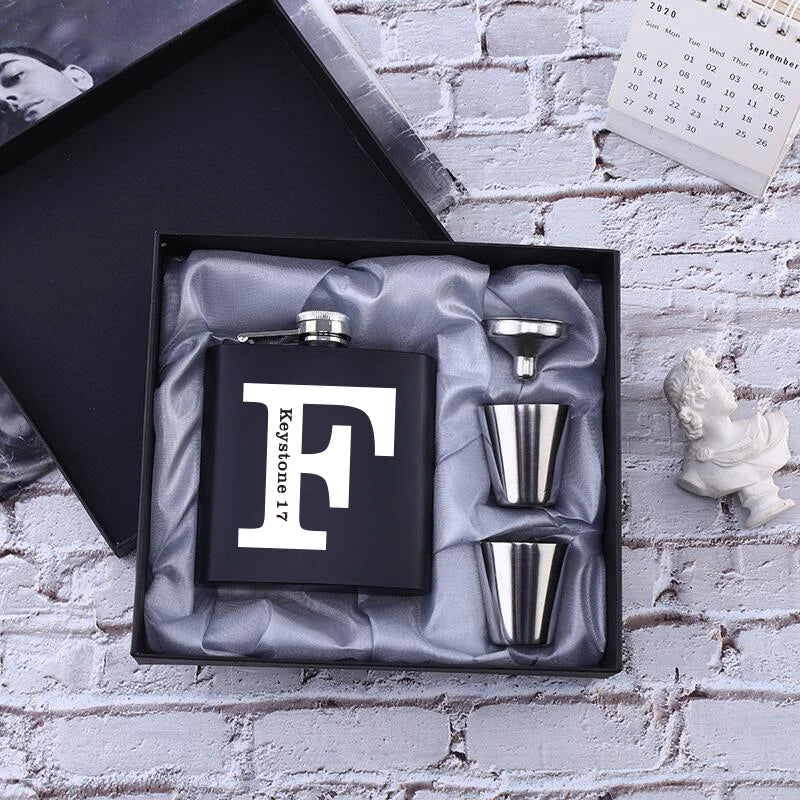 Personalized Hip Flask Set