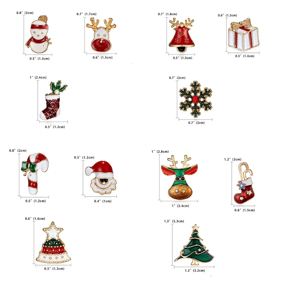 Christmas Small Brooches Set for Gifts
