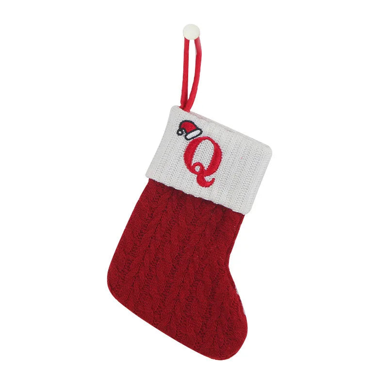 Christmas Knitting Sock With Initial Letter