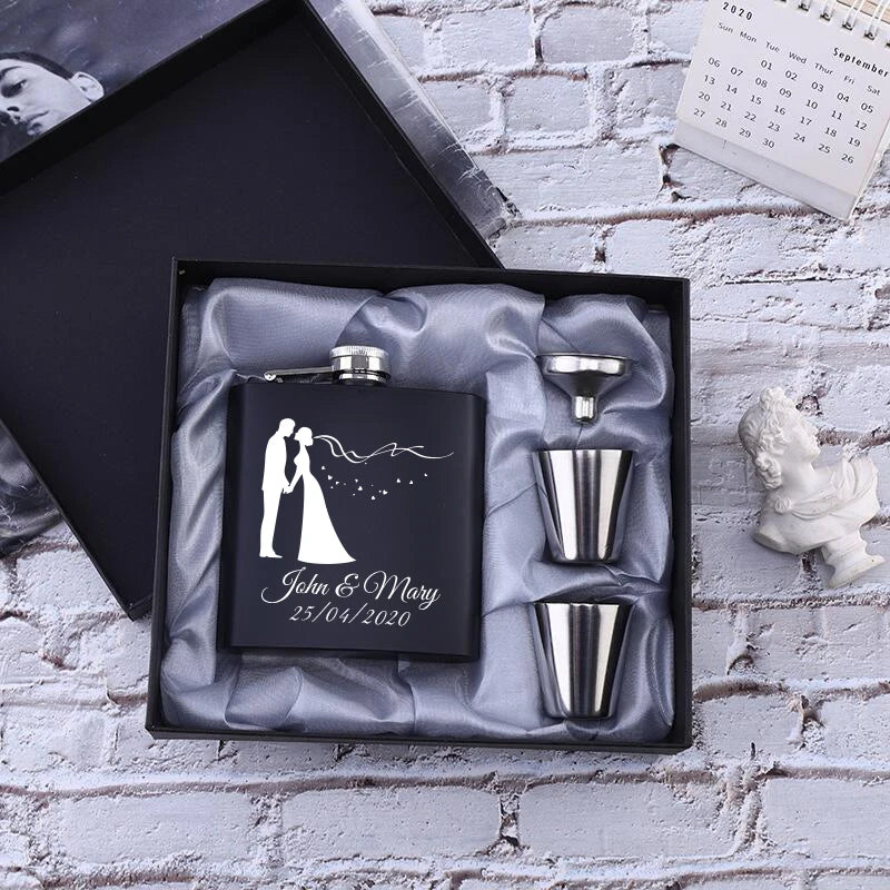 Personalized Hip Flask Set