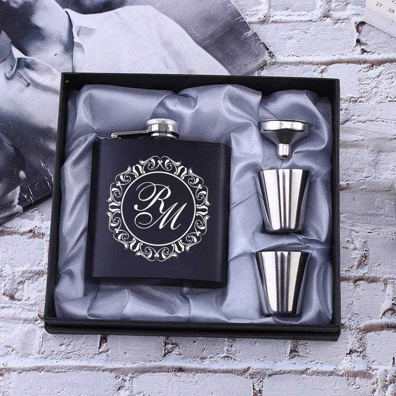 Personalized Hip Flask Set