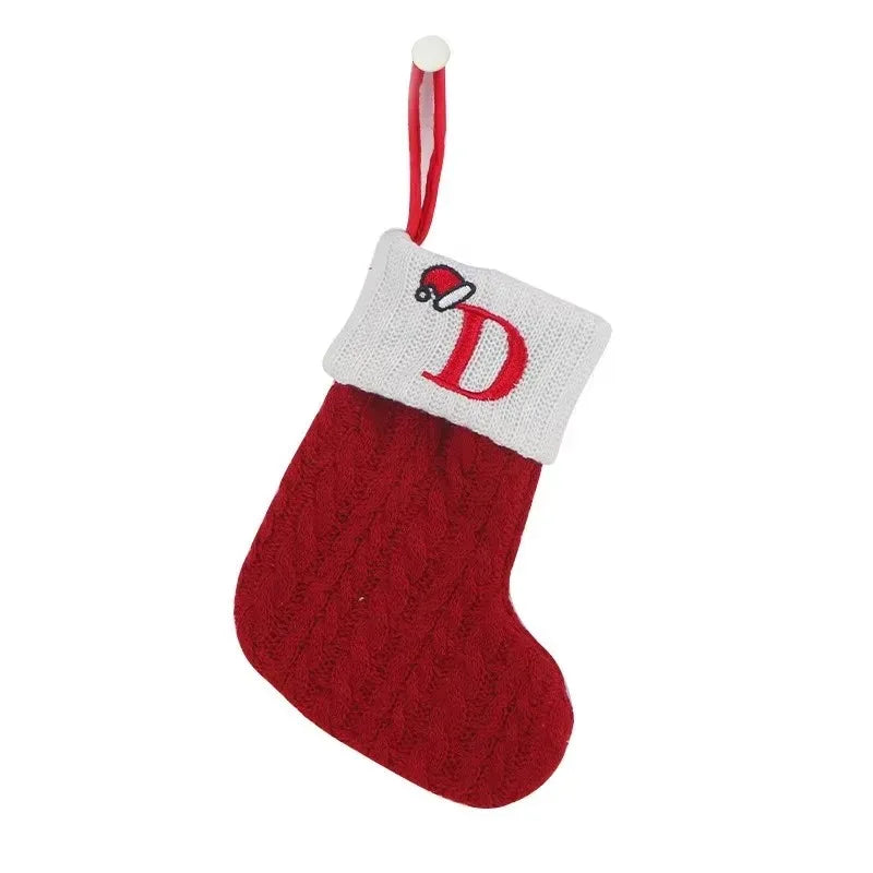 Christmas Knitting Sock With Initial Letter
