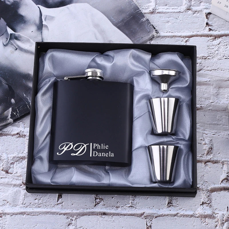 Personalized Hip Flask Set