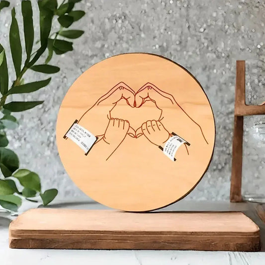 Baby Birth Wristband Wooden Holder