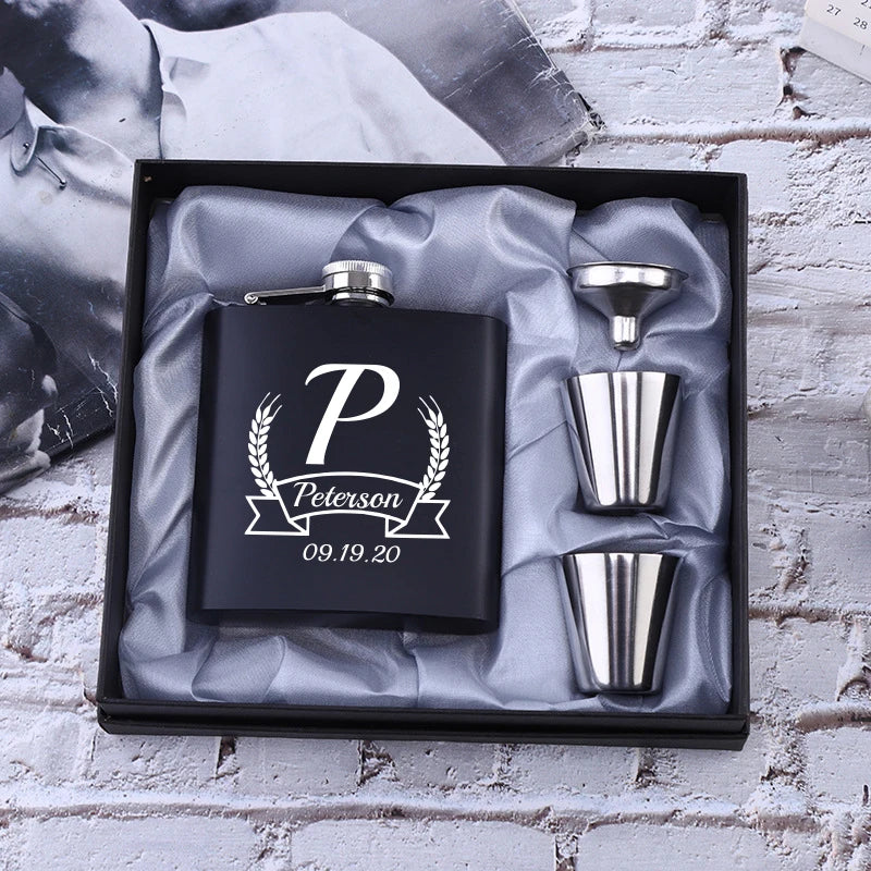 Personalized Hip Flask Set