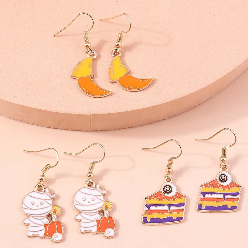 3pairs/set Halloween Drop Earrings For Girls