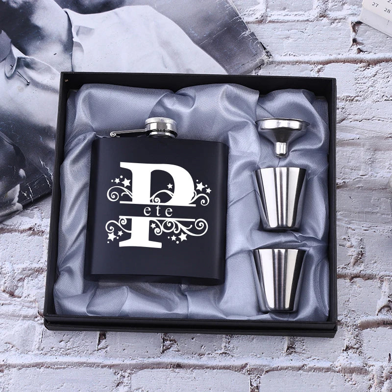 Personalized Hip Flask Set