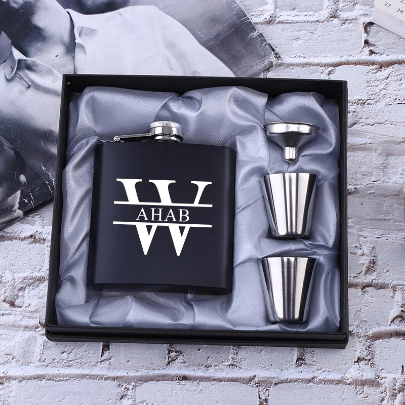Personalized Hip Flask Set