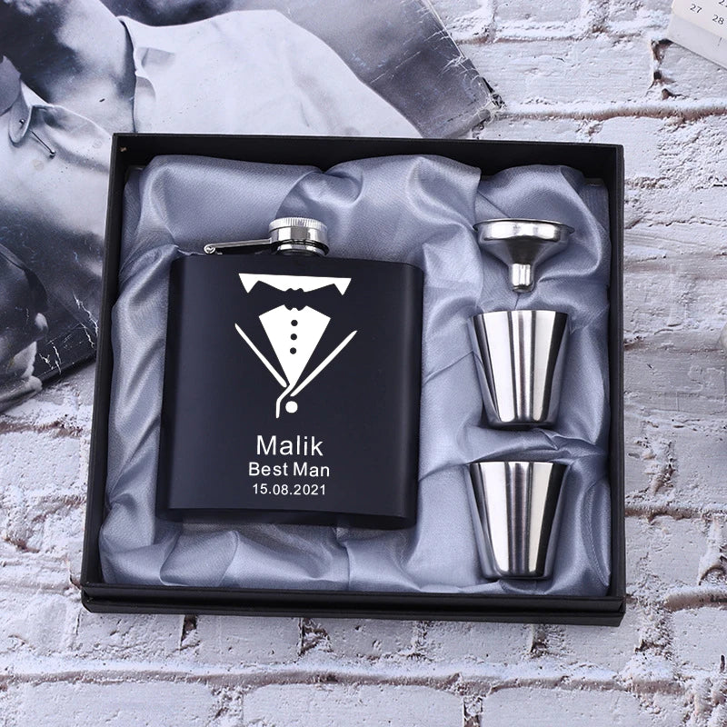 Personalized Hip Flask Set