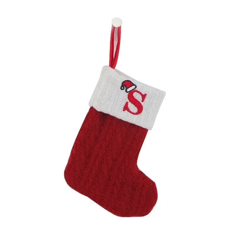 Christmas Knitting Sock With Initial Letter