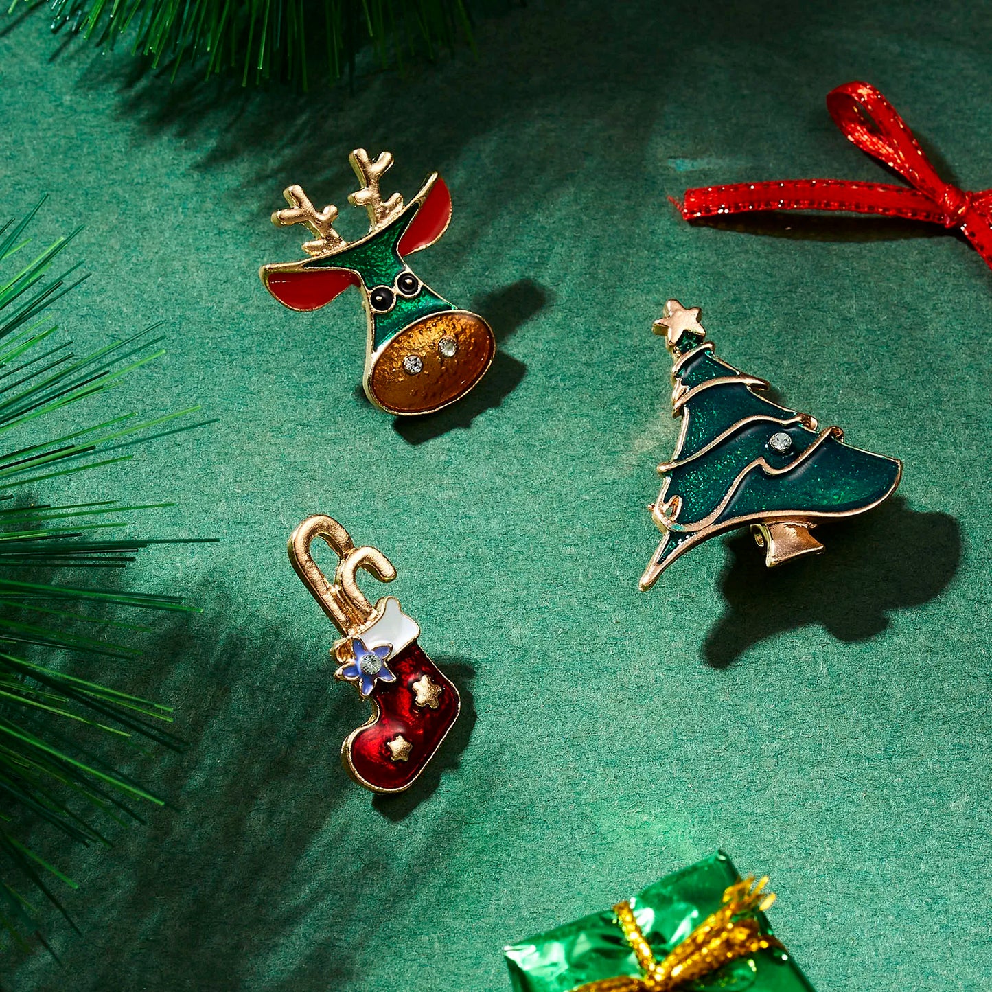 Christmas Small Brooches Set for Gifts