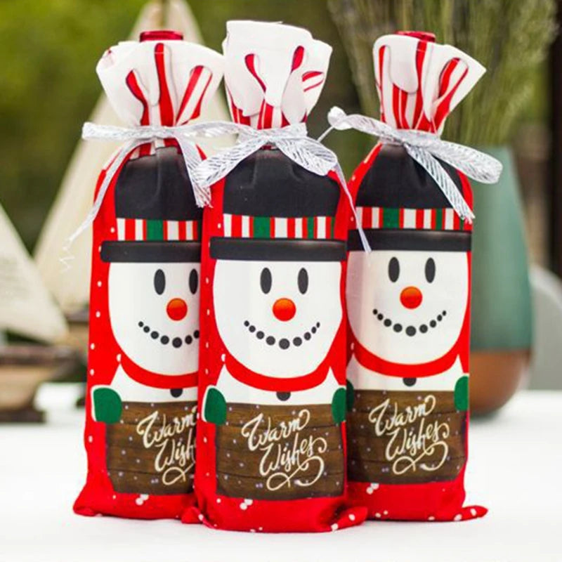 Christmas or New Year Wine Bottle Cover Coat Decoration