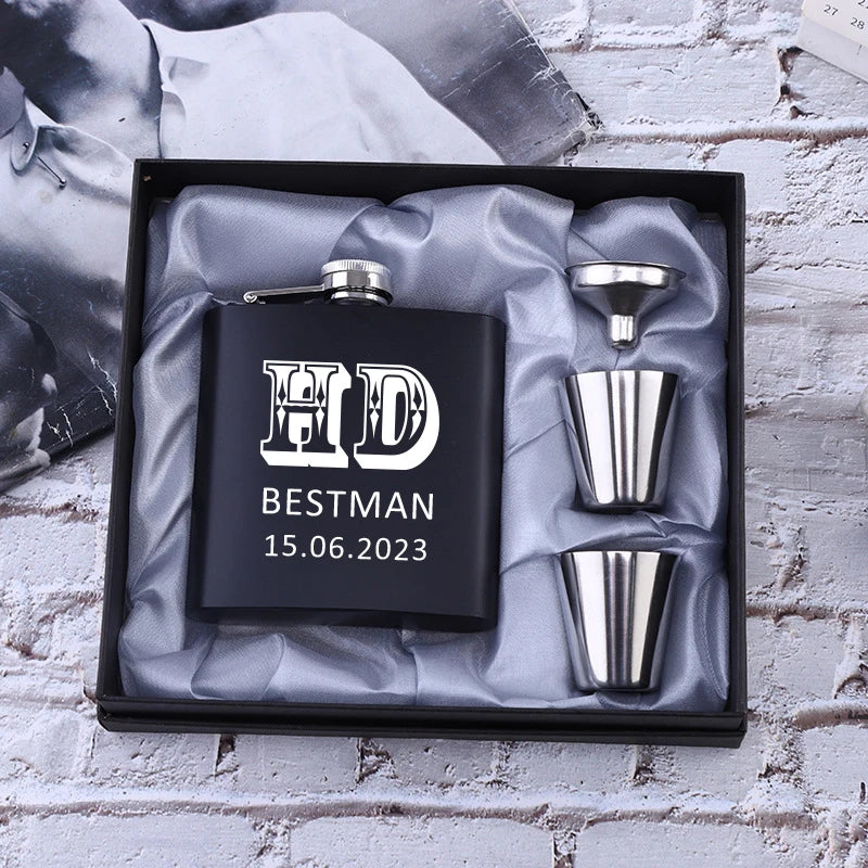 Personalized Hip Flask Set