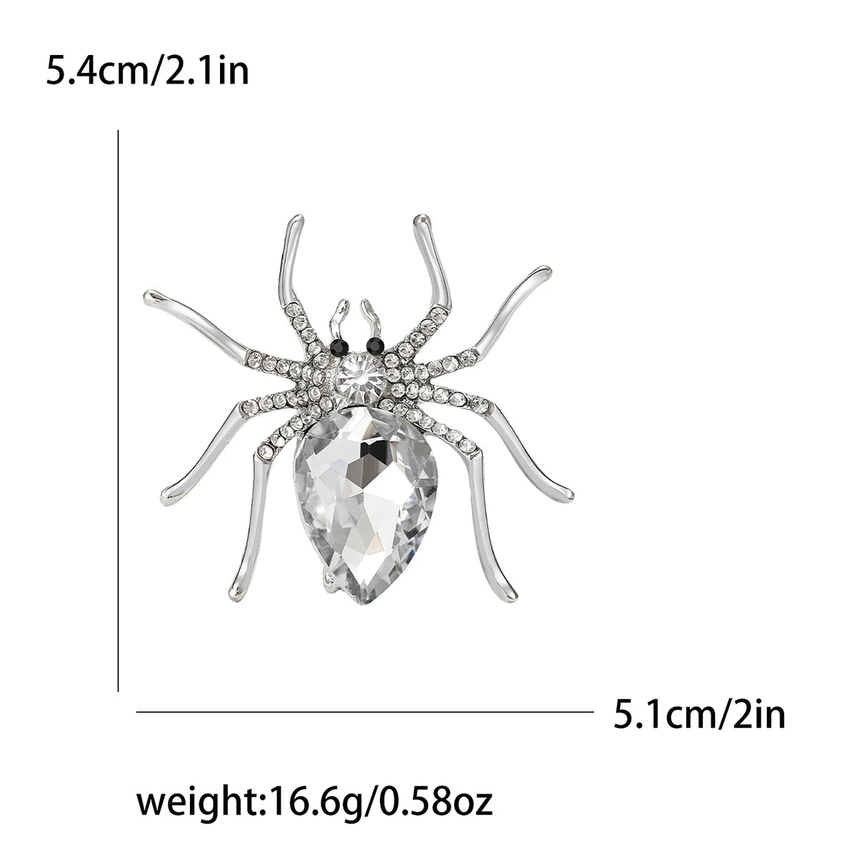 Halloween Rhinestone Spider Brooche