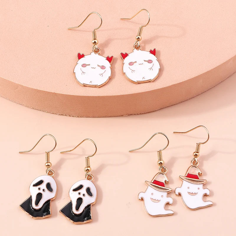 3pairs/set Halloween Drop Earrings For Girls
