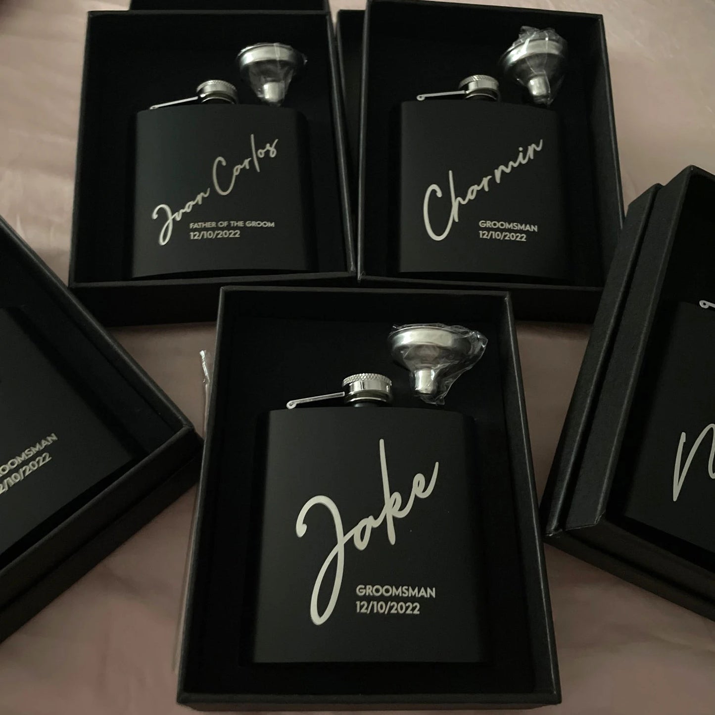 Personalized Hip Flask Set