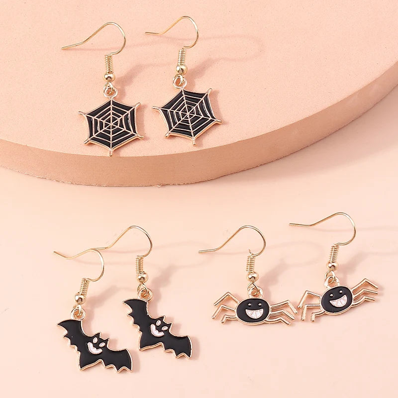 3pairs/set Halloween Drop Earrings For Girls