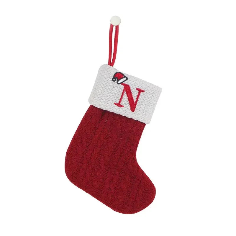 Christmas Knitting Sock With Initial Letter