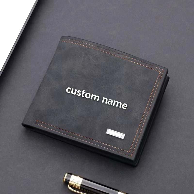 Man Wallet with Personalized Name or Initials
