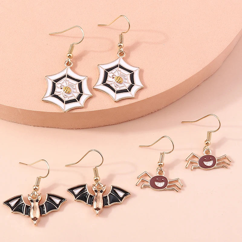 3pairs/set Halloween Drop Earrings For Girls