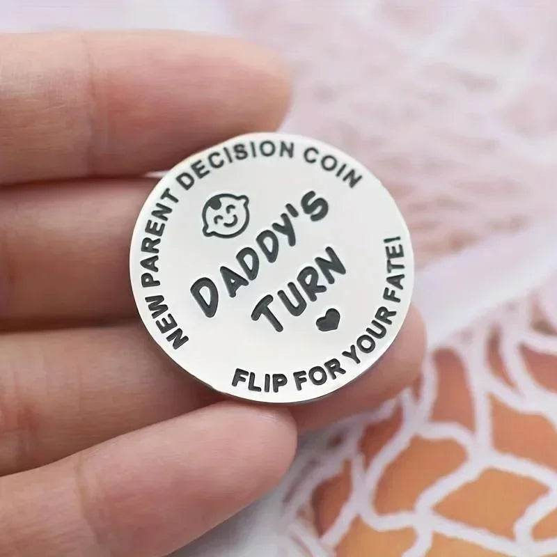 New Parents Decision Coin Double Sided Dad Mom Gift