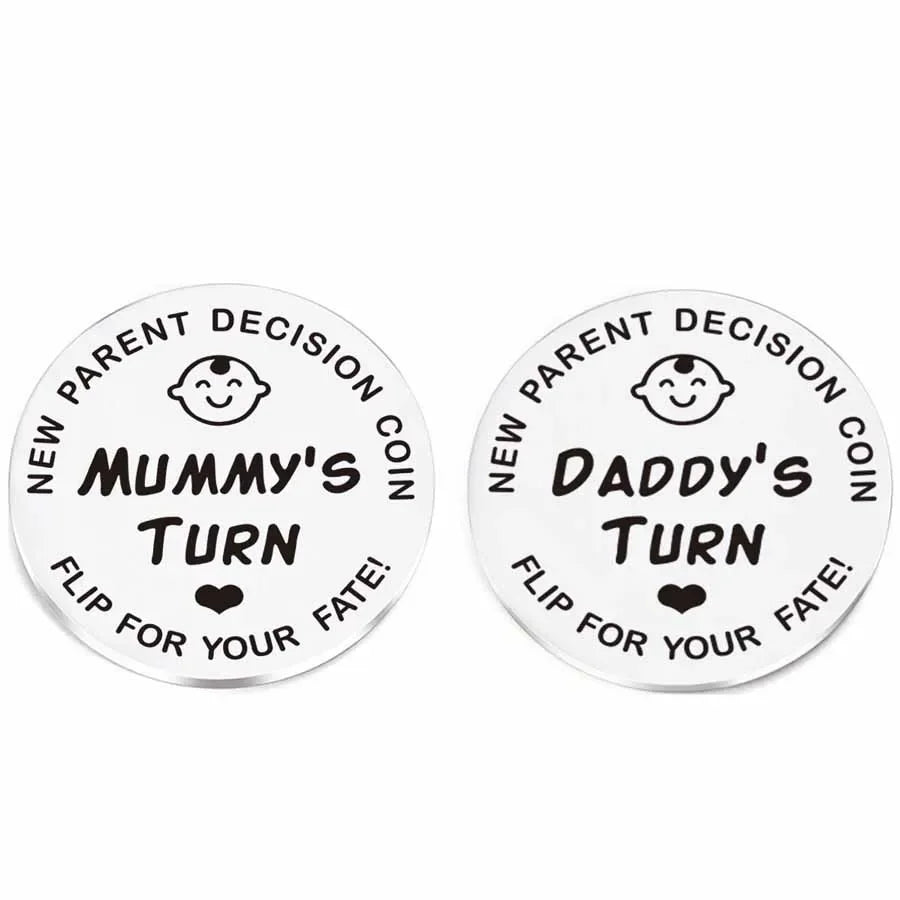New Parents Decision Coin Double Sided Dad Mom Gift