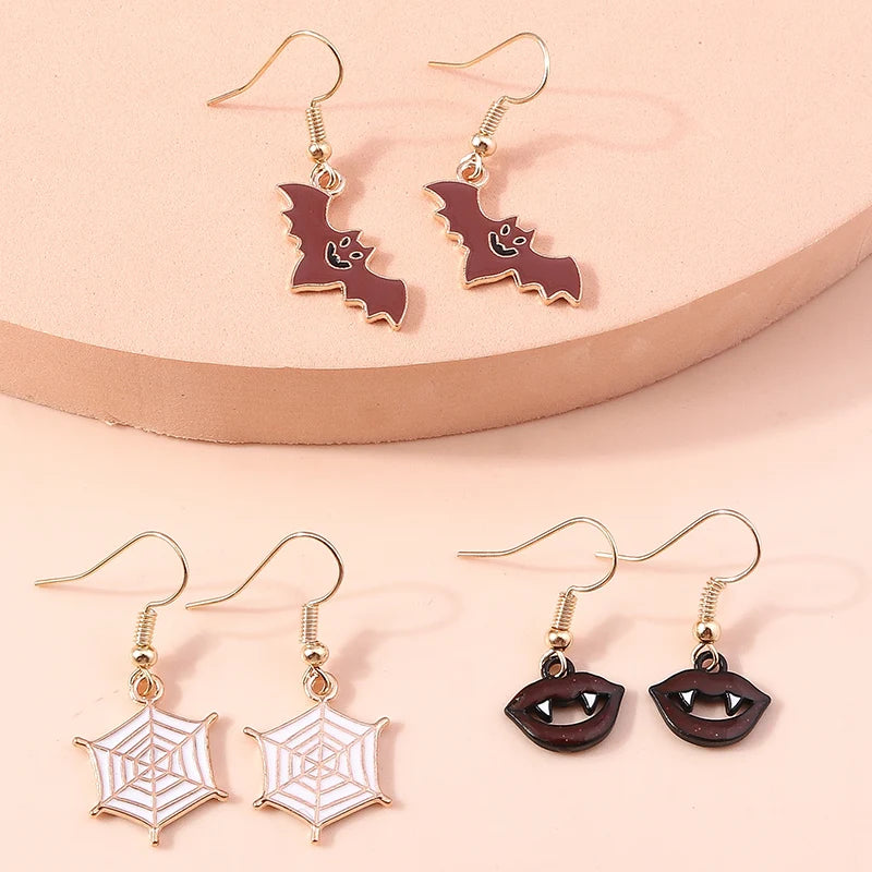 3pairs/set Halloween Drop Earrings For Girls