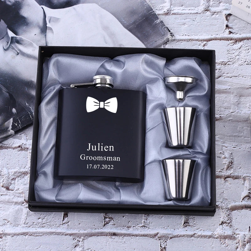 Personalized Hip Flask Set