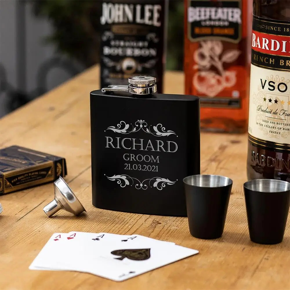 Personalized Hip Flask Set
