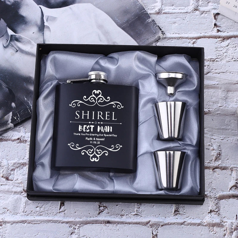 Personalized Hip Flask Set