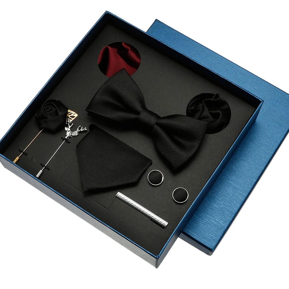 Classic Silk Neck Tie Set For Man In A Gift Box