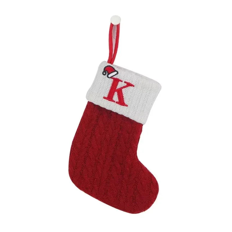 Christmas Knitting Sock With Initial Letter