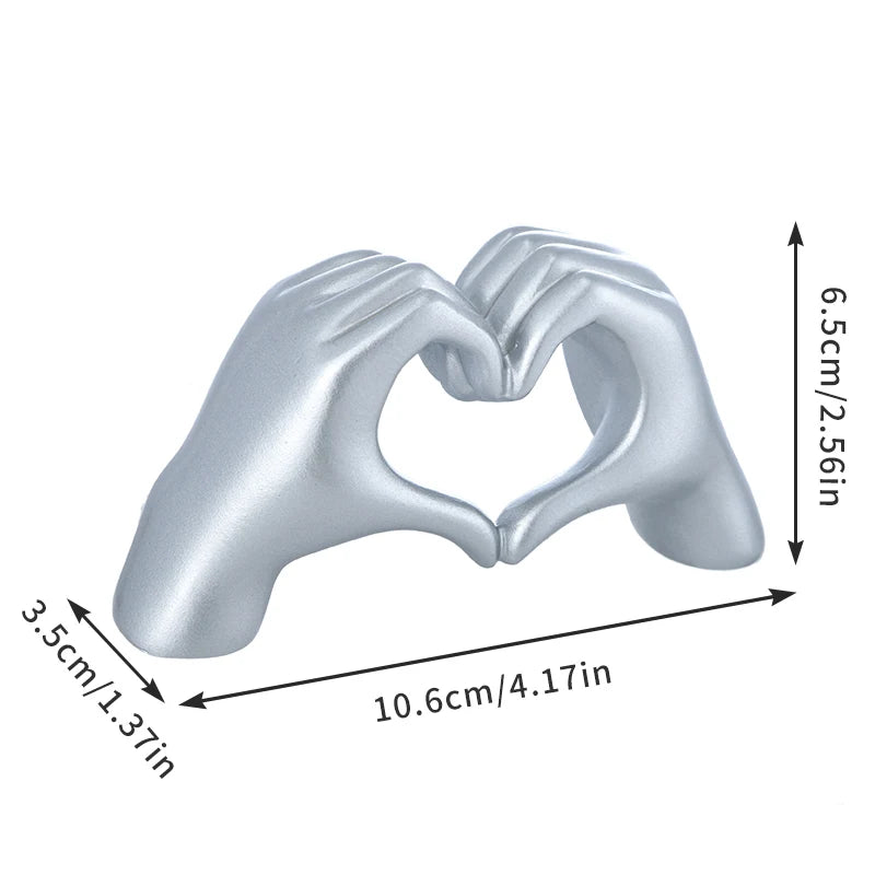 Heart-shaped Finger Combination Statue Expressing Love Gesture for Home Decor