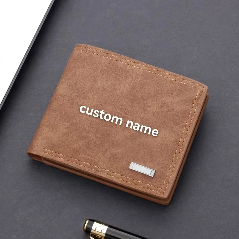 Man Wallet with Personalized Name or Initials