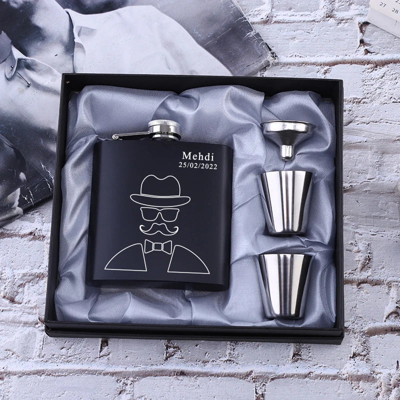 Personalized Hip Flask Set