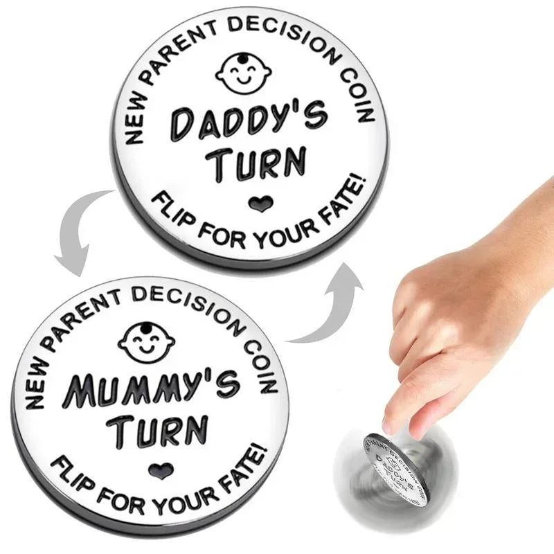 New Parents Decision Coin Double Sided Dad Mom Gift